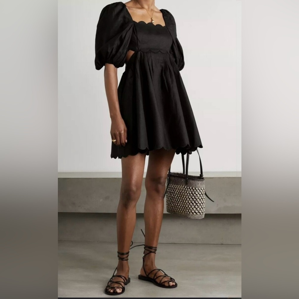 Zimmermann Mae Cut Out Mini Black Dress 0